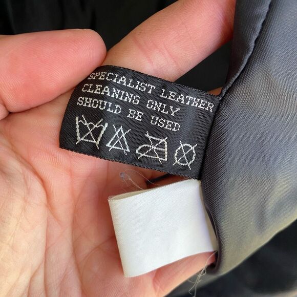 VTG 80s Pelle Black Leather Trench Coat Oversized Boxy Blazer Jacket M - Picture 8 of 9